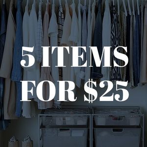 All items marked with ✨FIVE FOR $25✨